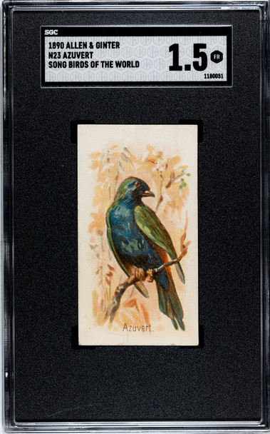1890 N23 Allen & Ginter Azuvert Song Birds of the World SGC 1.5 front of card
