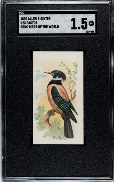 1890 N23 Allen & Ginter Pastor Song Birds of the World SGC 1.5 front of card