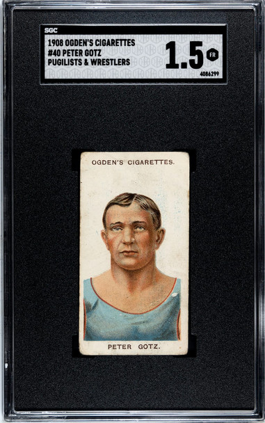 1908 Ogden's Cigarettes Peter Gotz #40 Pugilists & Wrestlers SGC 1.5 front of card