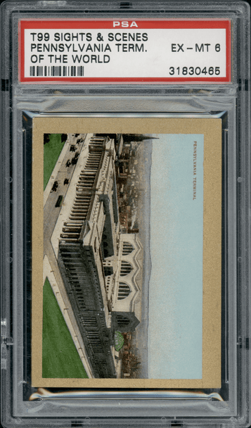 1912 T99 Pennslyvania Terminal Pan Handle Scrap Sights and Scenes PSA 6 front of card