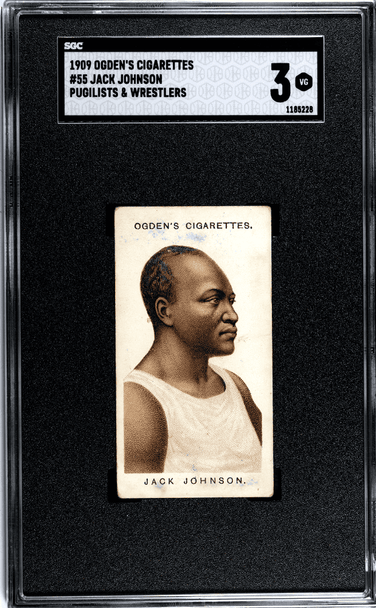 1909 Ogden's Cigarettes Jack Johnson #55 Pugilists & Wrestlers SGC 3 front of card