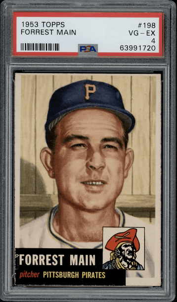 1953 Topps Forrest Main #198 PSA 4 front of card