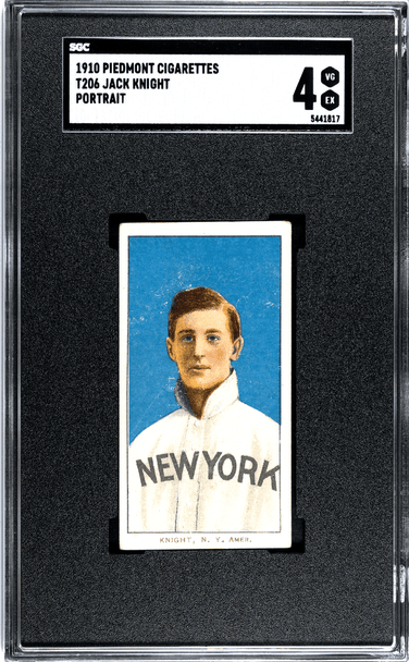 1910 T206 Jack Knight Portrait Piedmont 350 SGC 4 front of card