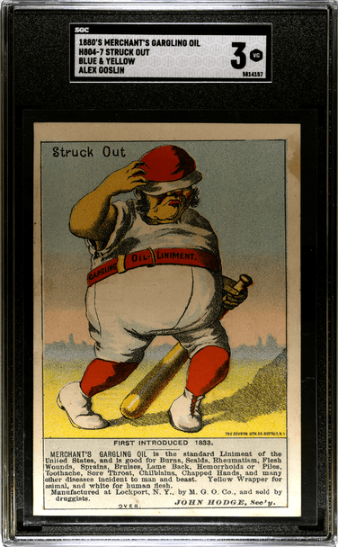 1880's H804-7 Merchant's Gargling Oil Struck Out Blue & Yellow Alex Goslin Vapor Cook Stove SGC 3 front of card