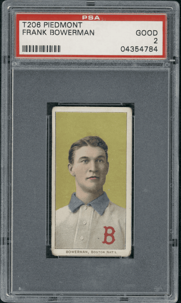 1909 T206 Frank Bowerman Piedmont 150 PSA 2 front of card