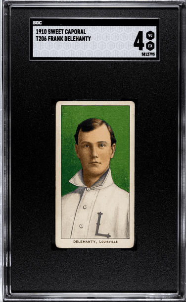 1910 T206 Frank Delehanty Sweet Caporal 350 SGC 4 front of card