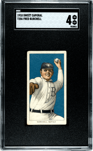 1910 T206 Fred Burchell Sweet Caporal 350 SGC 4 front of card