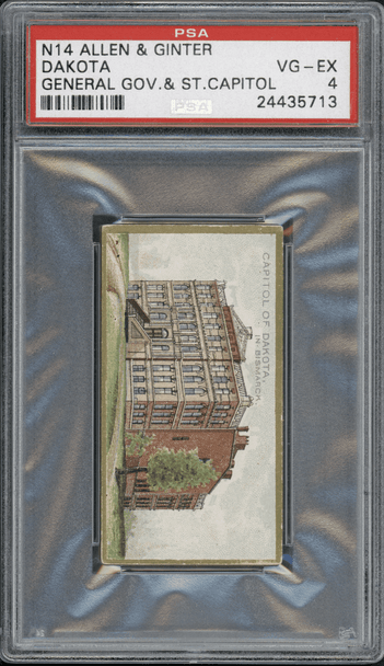 1889 N14 Allen & Ginter Dakota Government & State Capital Buildings PSA 4 front of card