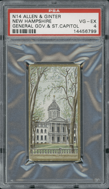 1889 N14 Allen & Ginter New Hampshire Government & State Capital Buildings PSA 4 front of card
