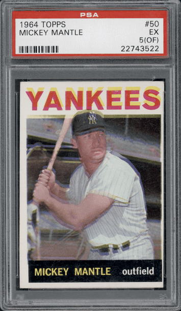 1964 Topps Mickey Mantle Ghost / Super Off-Focus PSA 5(OF) front of card