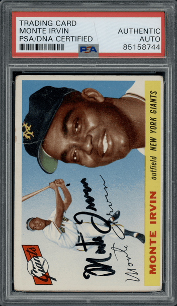 1955 Topps Monte Irvin #100 PSA Authentic Auto front of card