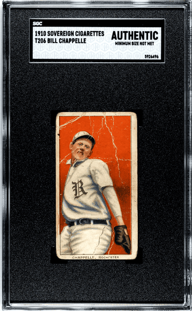 1910 T206 Bill Chappelle Sovereign 350 SGC Authentic front of card