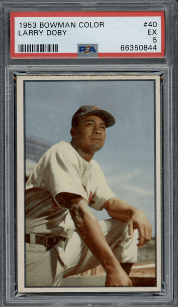1953 Bowman Color Larry Doby #40 PSA 5 front of card