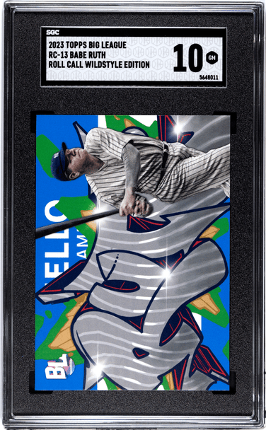 2023 Topps Big League Babe Ruth #RC-13 Roll Call Wildstyle Edition SGC 10 front of card