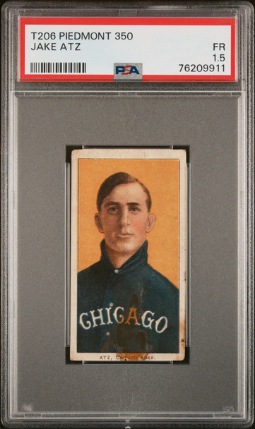 1910 T206 Jake Atz Piedmont 350 PSA 1.5 front of card