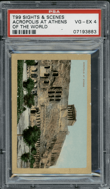 1911-12 T99 Acropolis at Athens Royal Bengals Cigars Sights and Scenes PSA 4 front of card