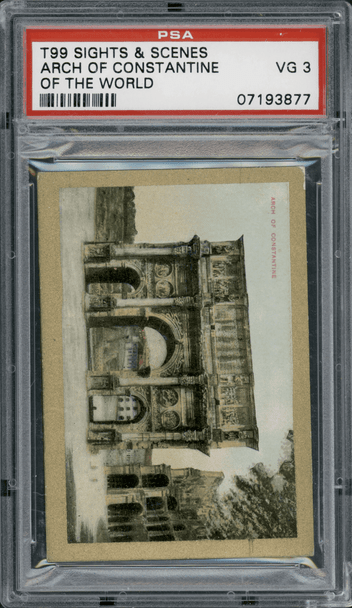 1911-12 T99 Arch of Constantine Pan Handle Scrap Sights and Scenes PSA 3 front of card