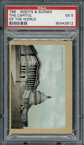 1911-12 T99 The U.S. Capitol, Washington Pan Handle Scrap Sights and Scenes PSA 5 front of card