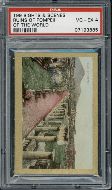 1911-12 T99 Ruins of Pompeii Pan Handle Scrap Sights and Scenes PSA 4 front of card