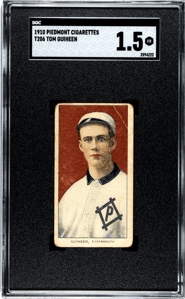 1910 T206 Tom Guiheen Piedmont 350 SGC 1.5 front of card