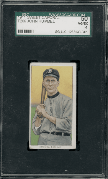 1910 T206 John Hummel Sweet Caporal 350-460 SGC 4 front of card