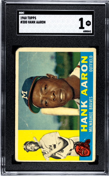 1960 Topps Hank Aaron #300 SGC 1 front of card