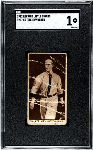 1912 T207 Ed (Dixie) Walker SGC 1 front of card