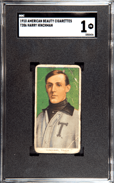 1910 T206 Harry Hinchman American Beauty 350 SGC 1 front of card