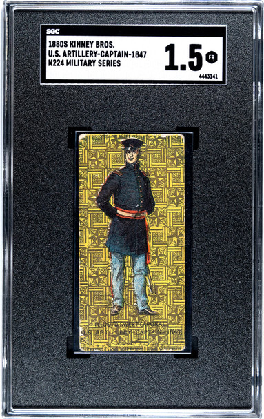 1880s N224 Kinney Bros US Artillery Captain Military Series SGC 1.5 front of card