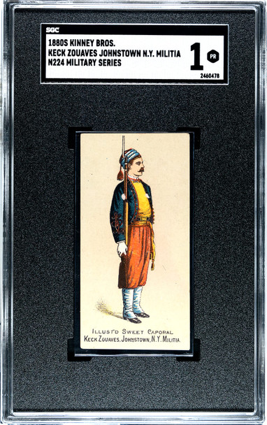 1880s N224 Kinney Bros Keck Zouaves Military Series SGC 1 front of card