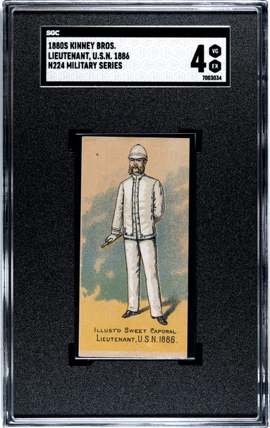 1880s N224 Kinney Bros Lieutenant USN Military Series SGC 4 front of card