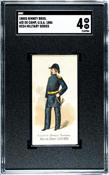 1880s N224 Kinney Bros Aid De Camp USA Military Series SGC 4 front of card