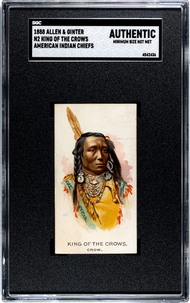 1888 N2 Allen & Ginter King of American Indian Chiefs SGC Authentic front of card