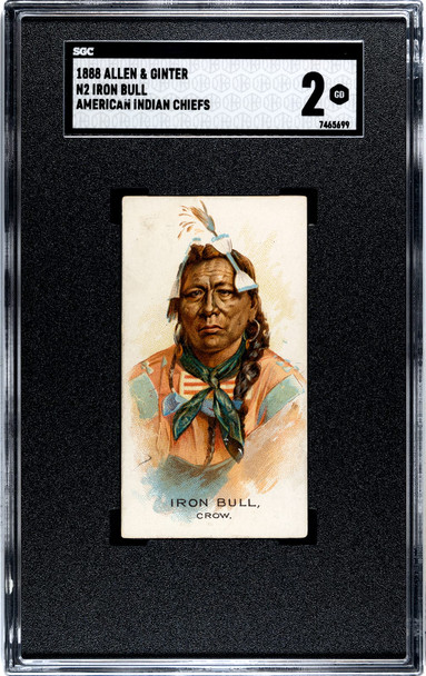 1888 N2 Allen & Ginter Iron Bull American Indian Chiefs SGC 2 front of card