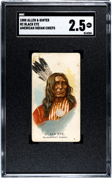 1888 N2 Allen & Ginter Black Eye American Indian Chiefs SGC 2.5 front of card