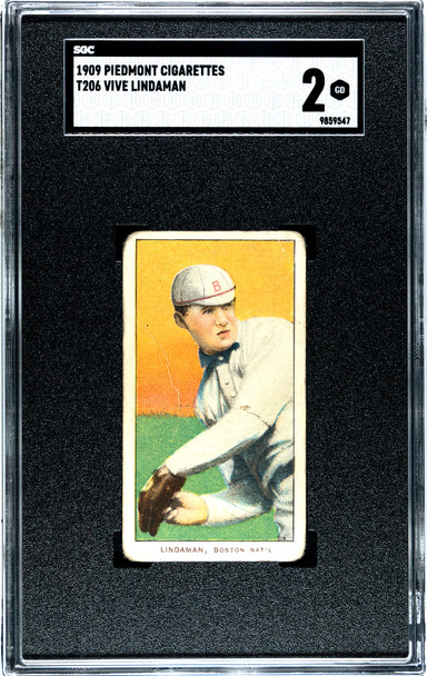 1909 T206 Vive Lindaman Piedmont 150 SGC 2 front of card