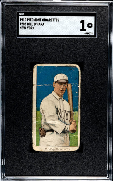 1910 T206 Bill O'Hara New York Piedmont 350 SGC 1