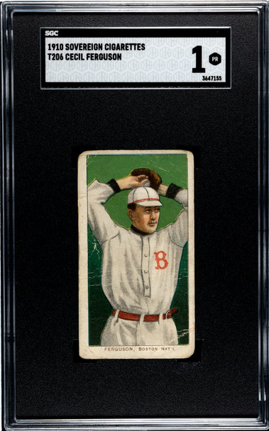1910 T206 Cecil Ferguson Sovereign 350 SGC 1 front of card
