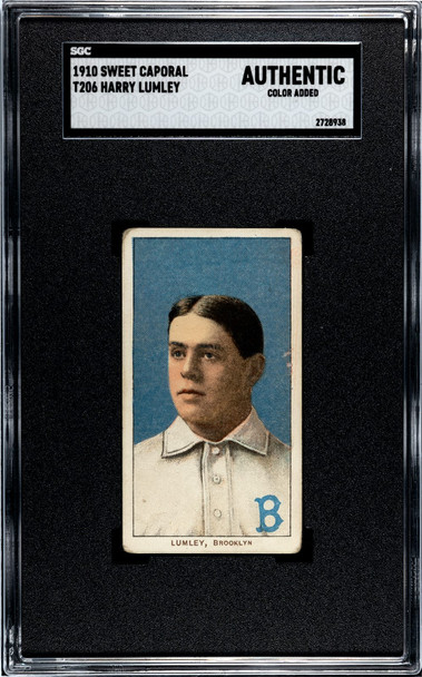 1910 T206 Harry Lumley Sweet Caporal 350 SGC Authentic front of card