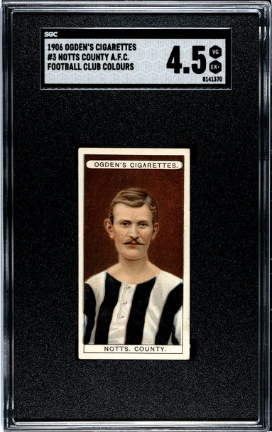 1906 Ogden's Football (Soccer) Club Colours Notts County AFC #3 Football Club Colours SGC 4.5 front of card