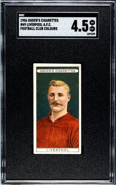 1906 Ogden's Football (Soccer) Club Colours Liverpool AFC #49 Football Club Colours SGC 4.5 front of card