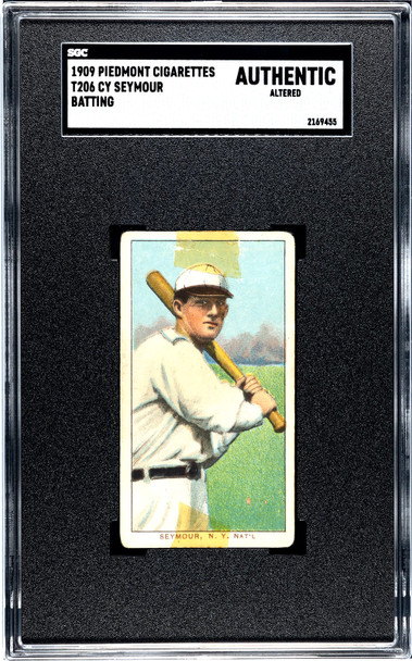 1909 T206 Cy Seymour Batting Piedmont 150 SGC Authentic front of card