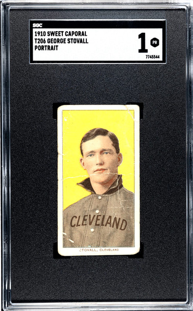 1910 T206 George Stovall Portrait Sweet Caporal 350 SGC 1 front of card