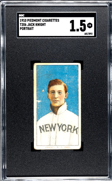1910 T206 Jack Knight Portrait Piedmont 350 SGC 1.5 front of card