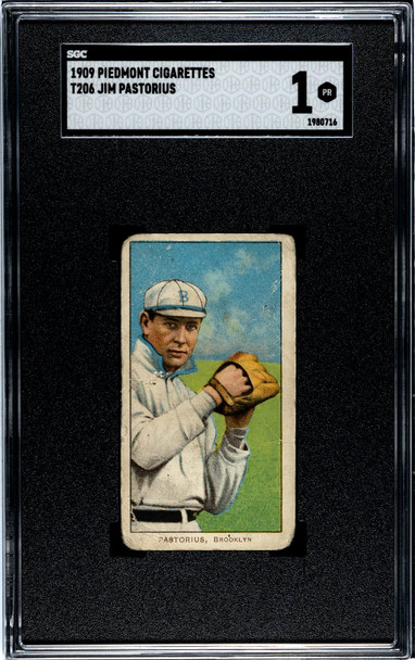 1909 T206 Jim Pastorius Piedmont 150 SGC 1 front of card