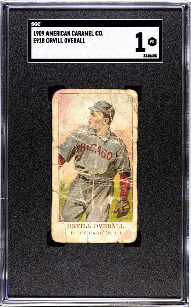 1909 E91B American Caramel Co. Orvill Overall SGC 1 front of card