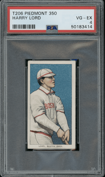 1910 T206 Harry Lord Piedmont 350 PSA 4 front of card