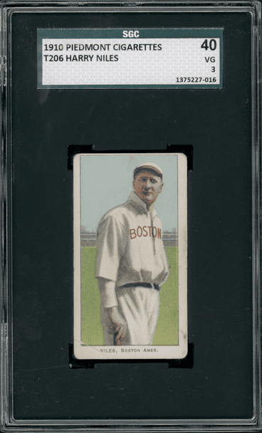 1910 T206 Harry Niles Piedmont 350 SGC 3 front of card