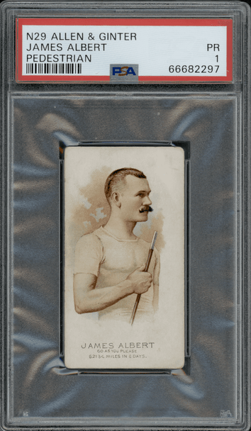 1888 N29 Allen & Ginter James Albert The World's Champions PSA 1 front of card