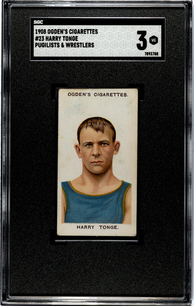1908 Ogden's Cigarettes Harry Tonge #23 Pugilists & Wrestlers SGC 3 front of card